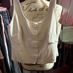 a new day Cream Button-Up Tank Top